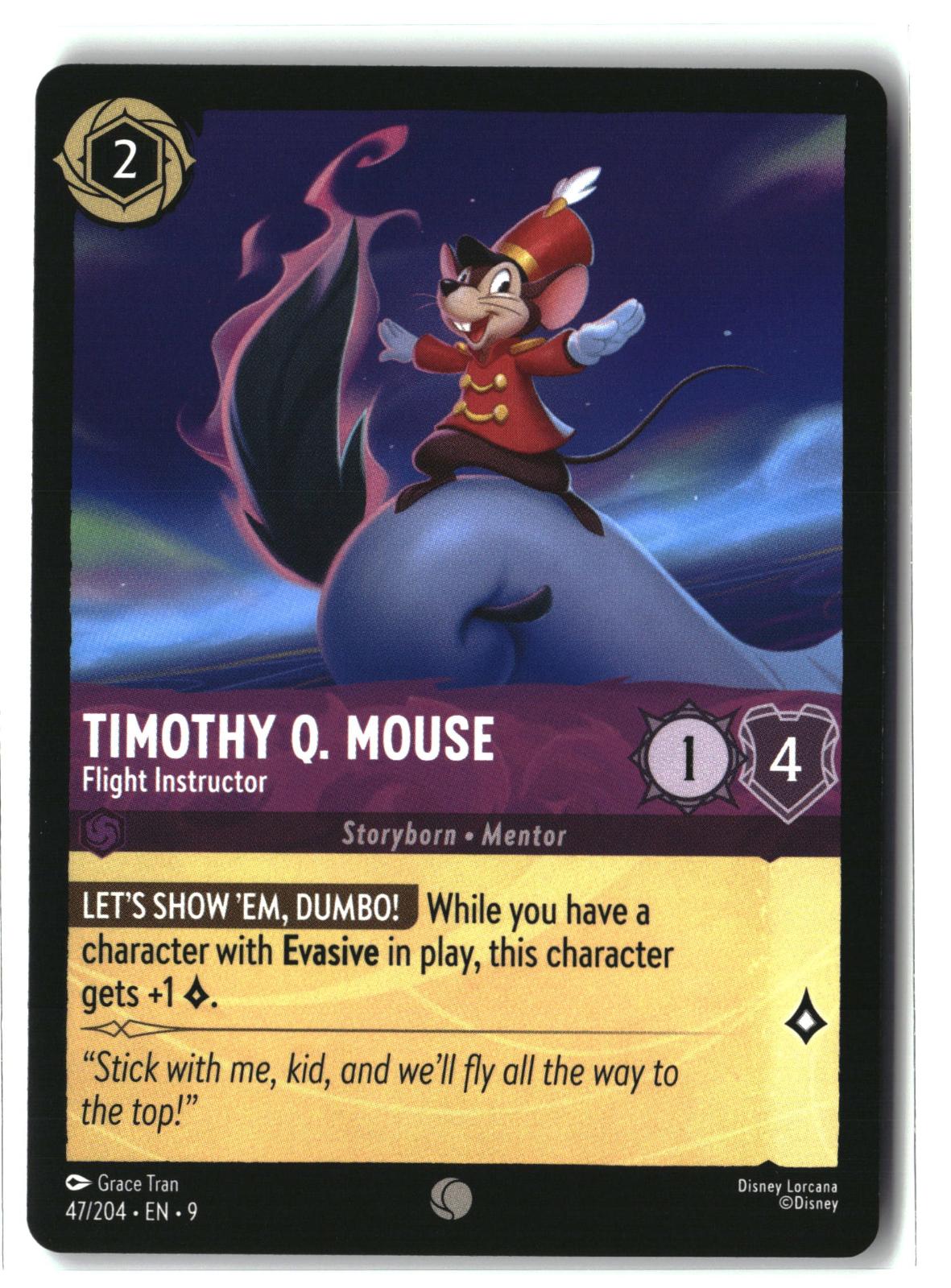 Timothy Q. Mouse - Flight Instructor 47/204 Common Fabled Lorcana Lightly Played