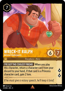 Wreck-It Ralph - Admiral Underpants 21/204 Rare Shimmering Skies Lorcana NM