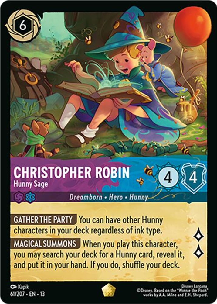 Christopher Robin - Hunny Sage 61/204 Legendary Attack of the Vine! Lorcana NM