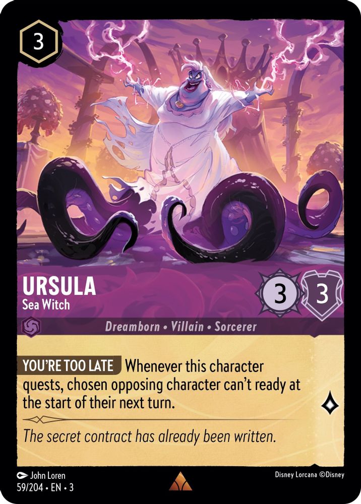 Ursula - Sea Witch 59/204 Rare Into the Inklands Lorcana Near Mint