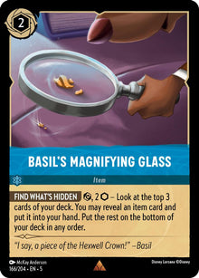 Basil's Magnifying Glass 166/204 Rare Shimmering Skies Lorcana Near Mint