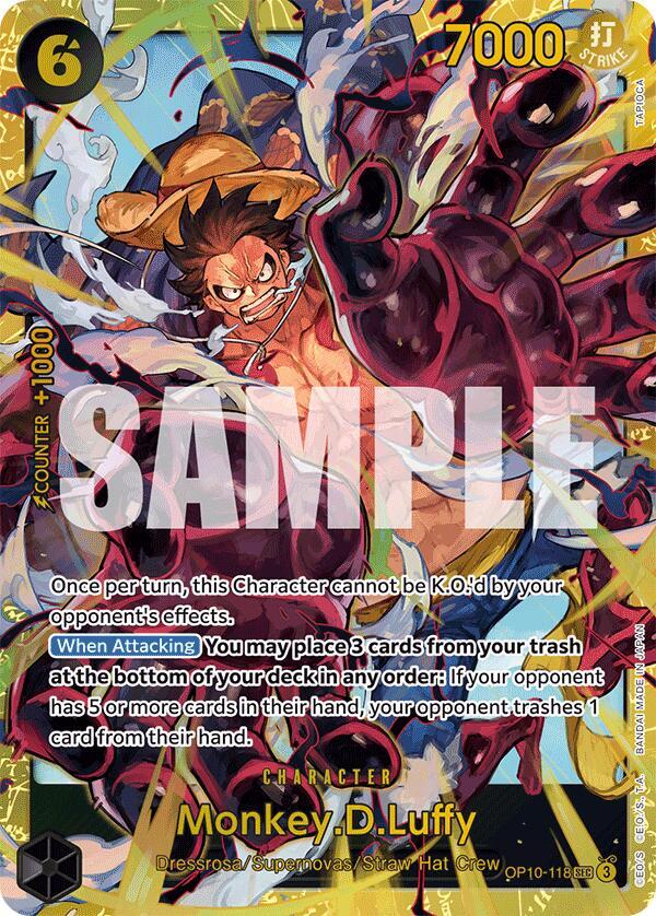 Monkey.D.Luffy (118) OP10-118 Secret Rare Royal Blood One Piece Foil Near Mint