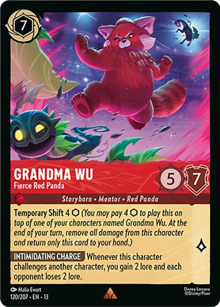 Grandma Wu - Fierce Red Panda 120/204 Rare Attack of the Vine! Lorcana Near Mint