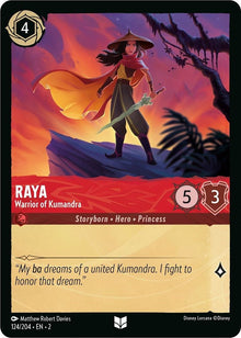 Raya - Warrior of Kumandra 124/204 Uncommon Rise of the Floodborn Lorcana NM