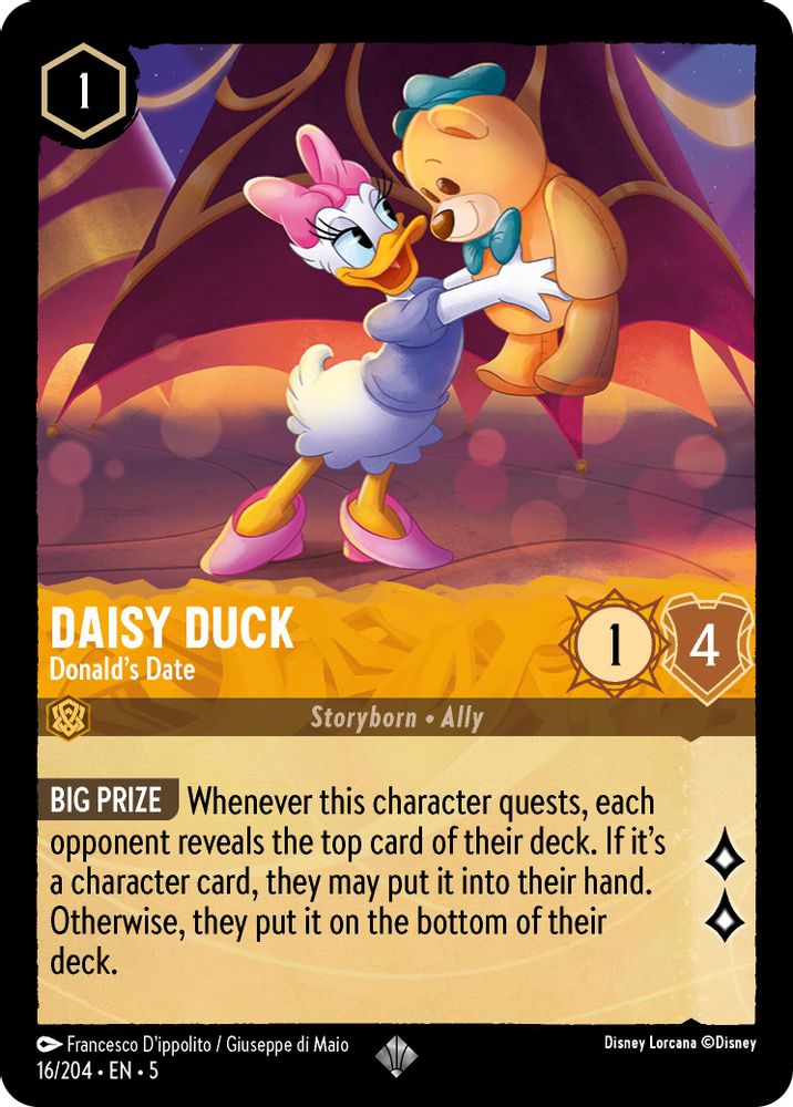 Daisy Duck - Donald's Date 16/204 Super Rare Shimmering Skies Lorcana Near Mint