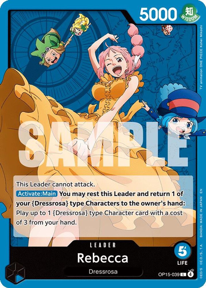 Rebecca OP15-039 Leader Adventure on Kami's Island One Piece Near Mint