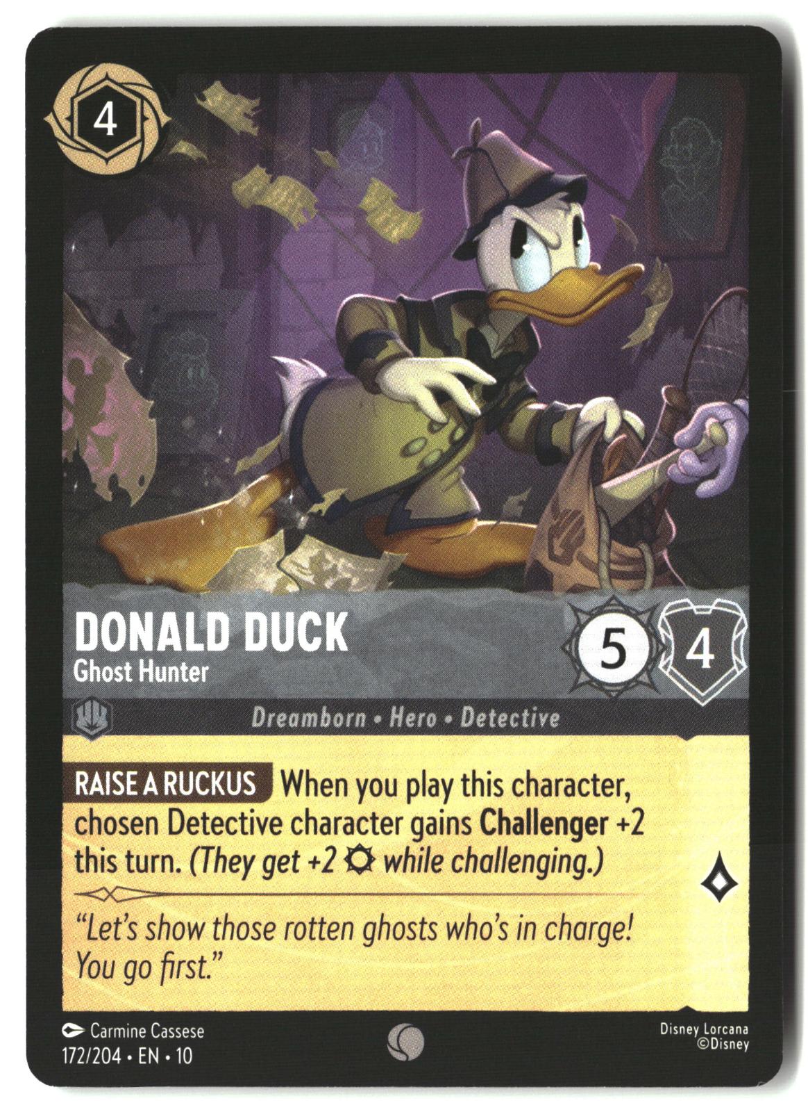 Donald Duck - Ghost Hunter 172/204 Common Whispers in the Well Lorcana LP