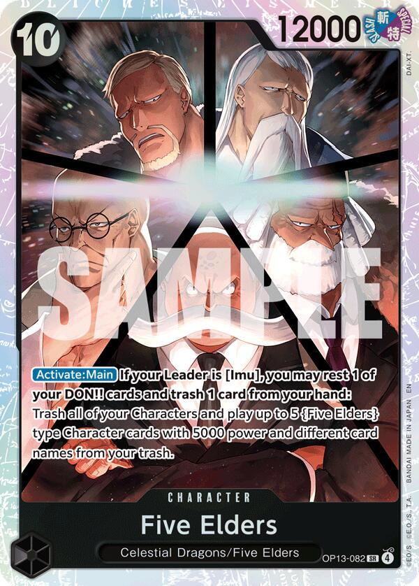 Five Elders OP13-082 Super Rare Carrying On His Will One Piece Foil Near Mint