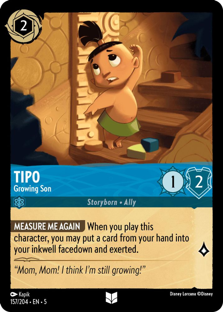 Tipo - Growing Son 157/204 Uncommon Shimmering Skies Lorcana Near Mint