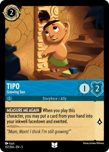 Tipo - Growing Son 157/204 Uncommon Shimmering Skies Lorcana Near Mint