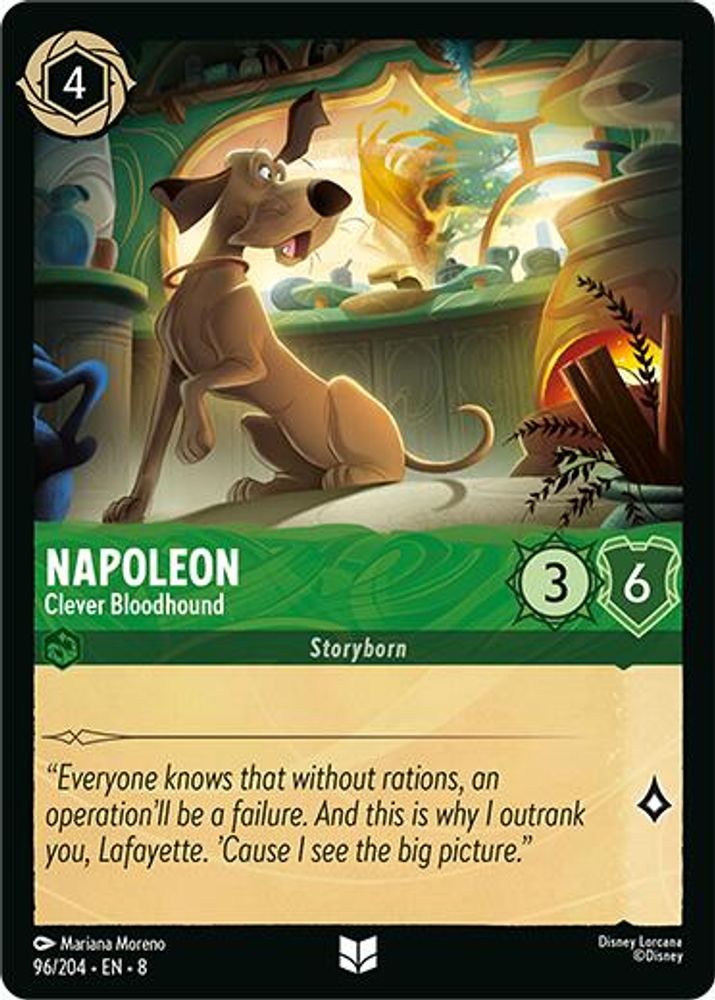 Napoleon - Clever Bloodhound 96/204 Uncommon Reign of Jafar Lorcana Near Mint