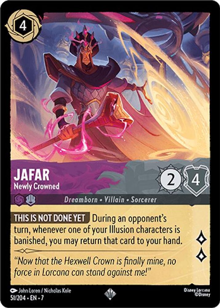 Jafar - Newly Crowned 51/204 Super Rare Archazia's Island Lorcana Near Mint