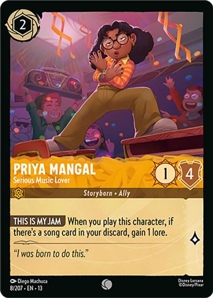 Priya Mangal - Serious Music Lover 8/204 Common Attack of the Vine! Lorcana NM