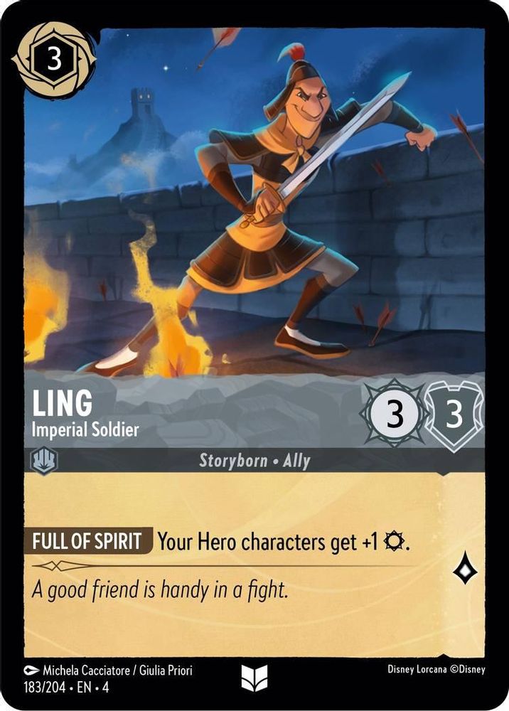 Ling - Imperial Soldier 183/204 Uncommon Ursula's Return Lorcana Near Mint