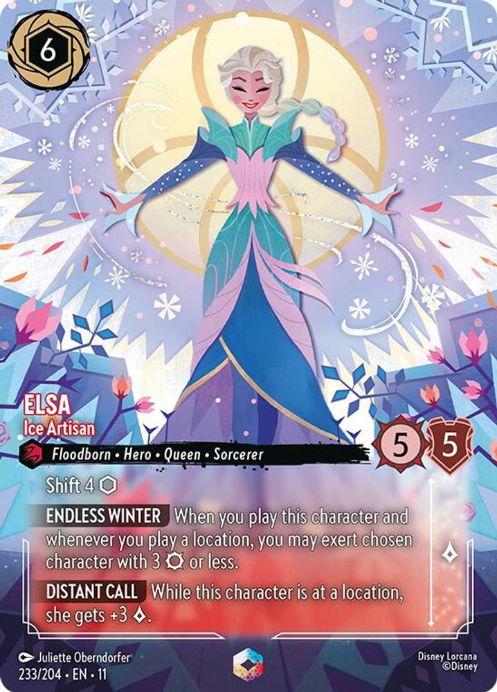 Elsa - Ice Artisan (Enchanted) 233/204 Enchanted Winterspell Lorcana Holo NM