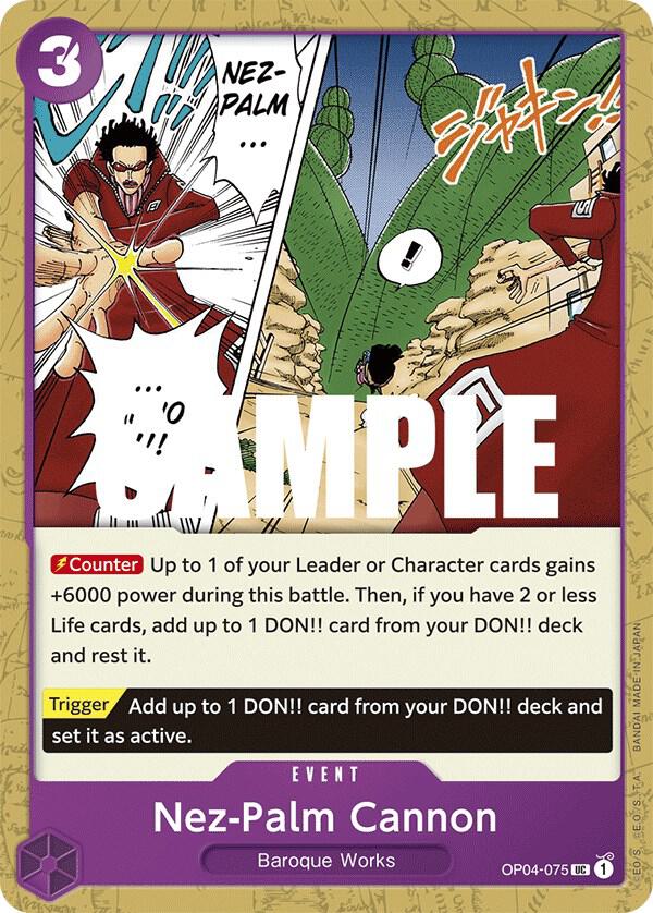 Nez-Palm Cannon OP04-075 Uncommon Kingdoms of Intrigue One Piece Near Mint