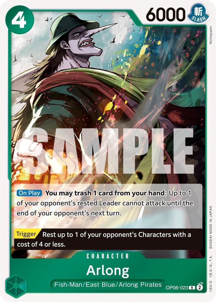 Arlong OP06-023 Rare Wings of the Captain One Piece Foil Near Mint