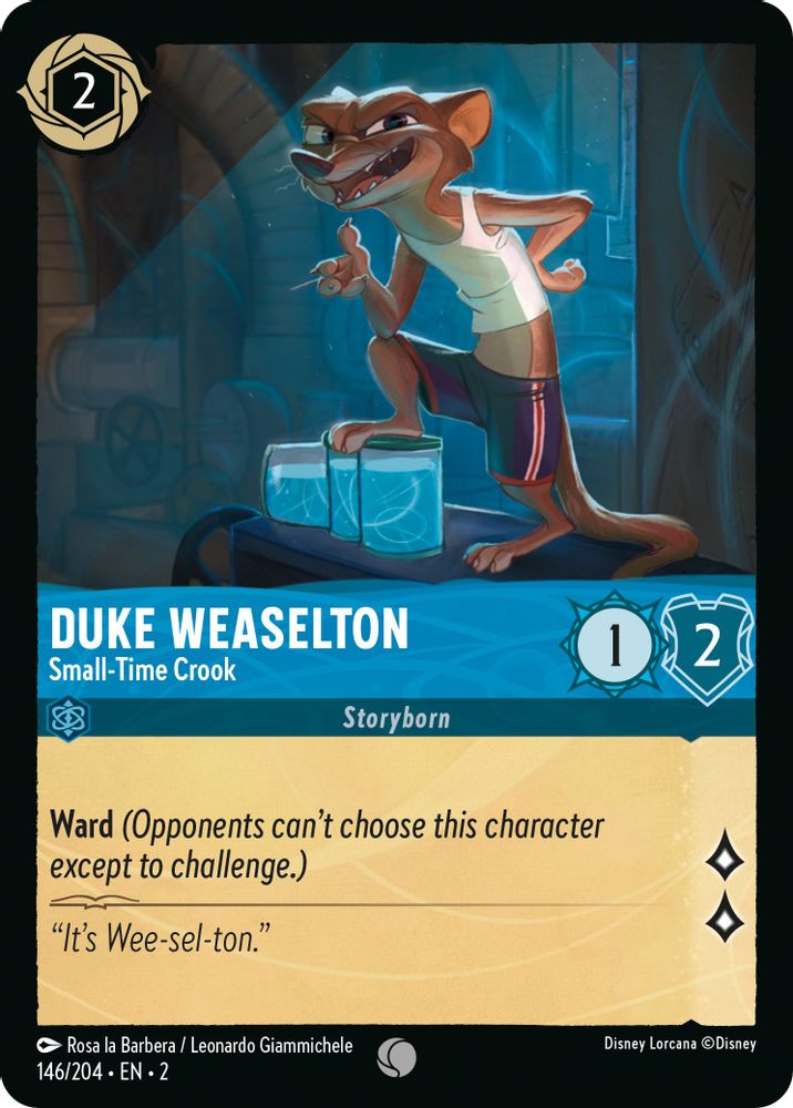 Duke Weaselton - Small-Time Crook 146/204 Rise of the Floodborn Lorcana NM