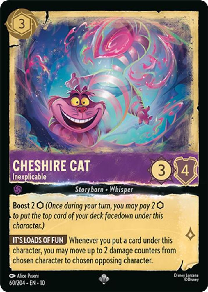 Cheshire Cat - Inexplicable 60/204 Super Rare Whispers in the Well Lorcana NM