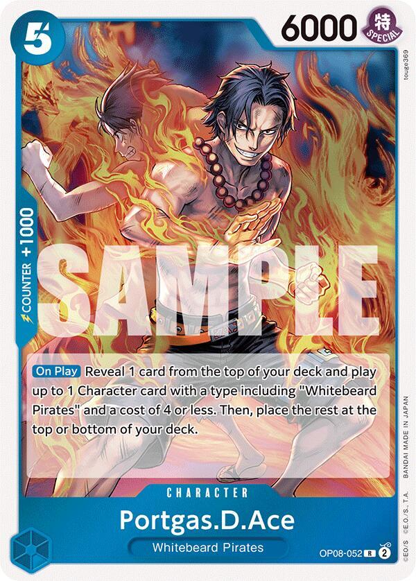 Portgas.D.Ace OP08-052 Rare Two Legends One Piece Foil Near Mint
