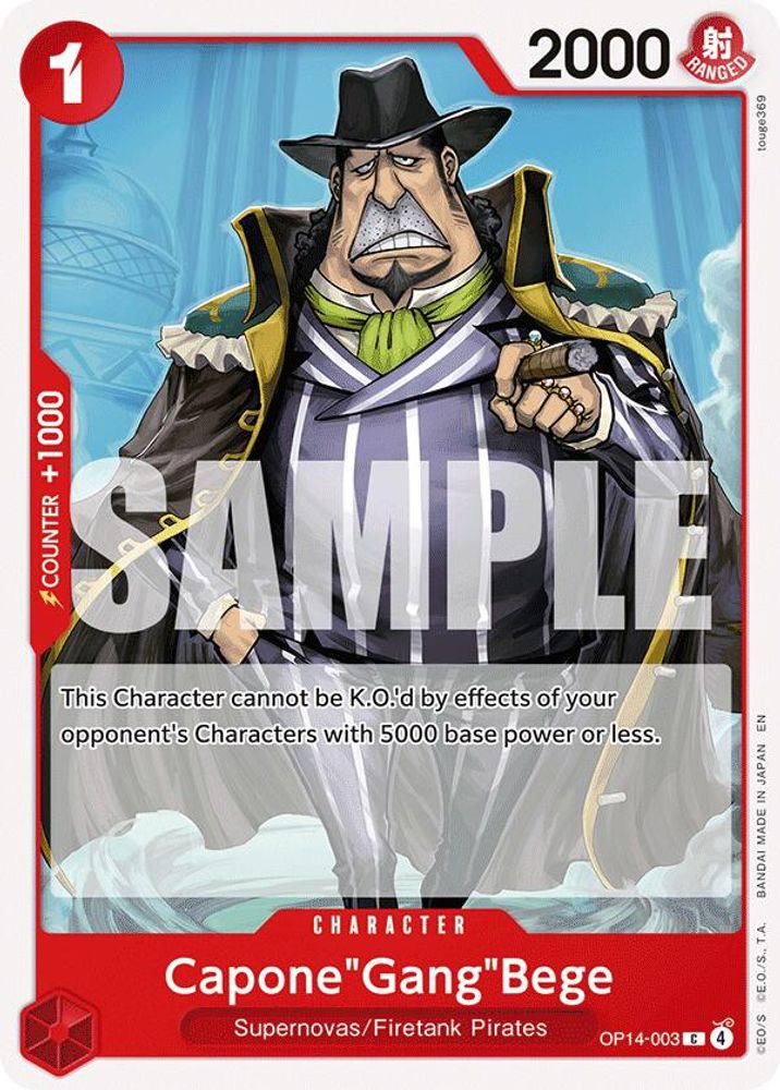 Capone"Gang"Bege OP14-003 Common The Azure Sea's Seven One Piece Near Mint