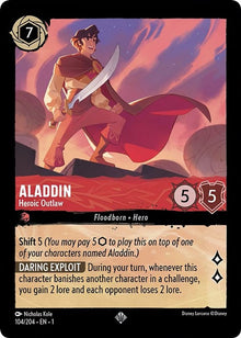 Aladdin - Heroic Outlaw 104/204 Super Rare The First Chapter Lorcana Near Mint