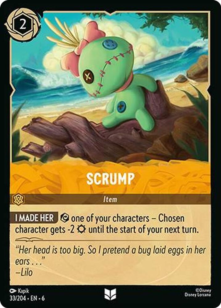 Scrump 33/204 Uncommon Azurite Sea Lorcana Near Mint