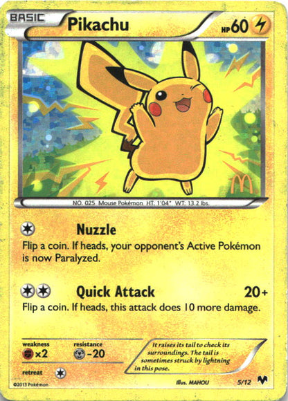 Pikachu 42/146 Common XY Pokemon Damaged
