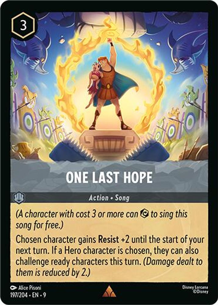 One Last Hope 197/204 Rare Fabled Lorcana Near Mint