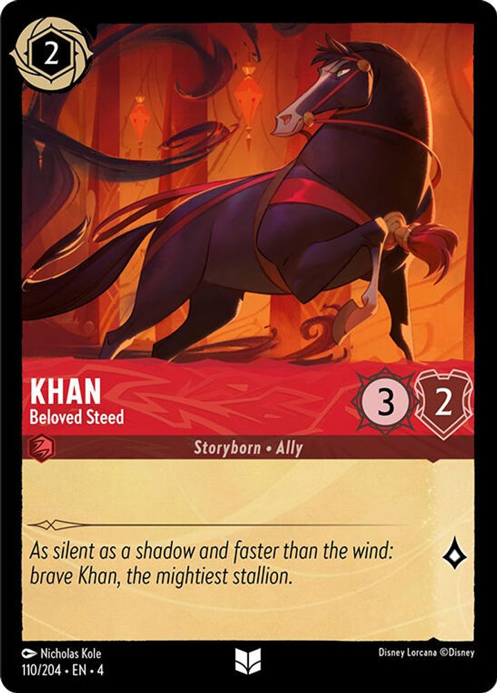 Khan - Beloved Steed 110/204 Uncommon Ursula's Return Lorcana Near Mint