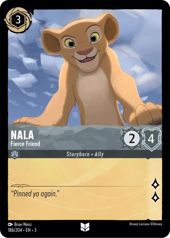 Nala - Fierce Friend 186/204 Uncommon Into the Inklands Lorcana Near Mint