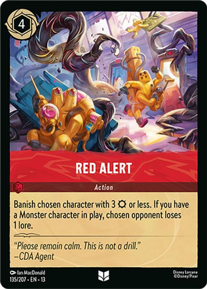Red Alert 135/204 Uncommon Attack of the Vine! Lorcana Near Mint