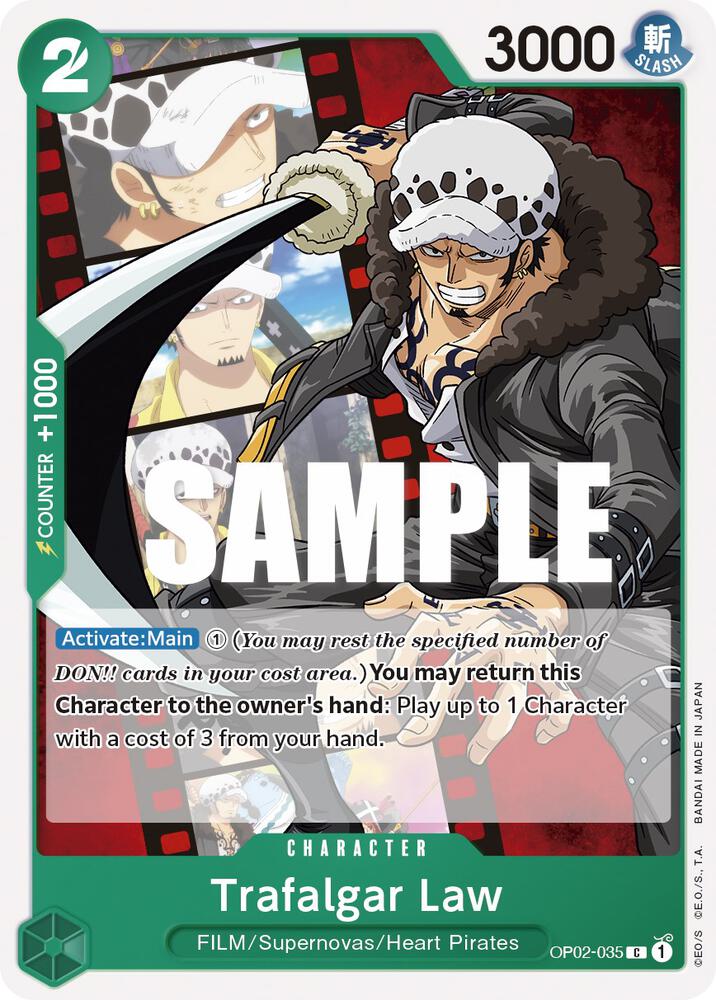 Trafalgar Law OP02-035 Common Paramount War One Piece Near Mint