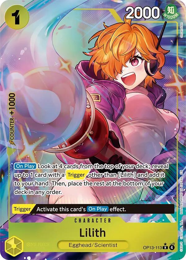 Lilith (Alternate Art) OP13-113 Rare Carrying On His Will One Piece Foil NM
