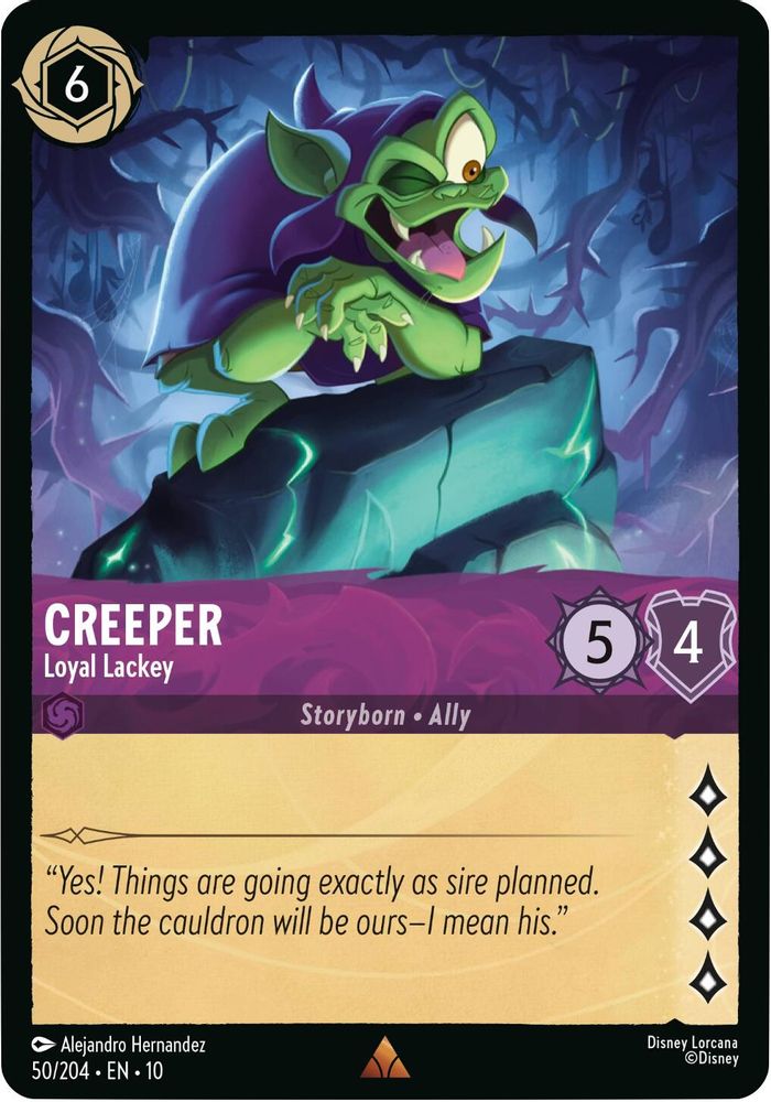 Creeper - Loyal Lackey 50/204 Rare Whispers in the Well Lorcana Near Mint