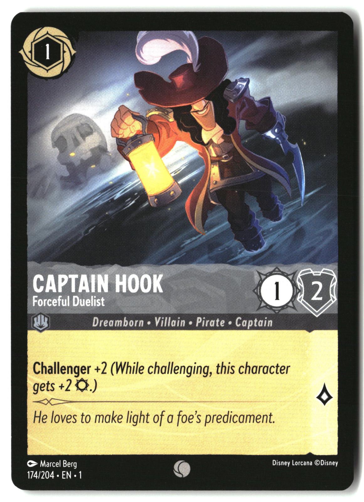 Captain Hook - Forceful Duelist 174/204 Common The First Chapter Lorcana LP