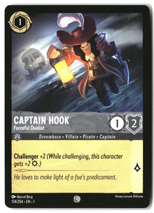 Captain Hook - Forceful Duelist 174/204 Common The First Chapter Lorcana LP