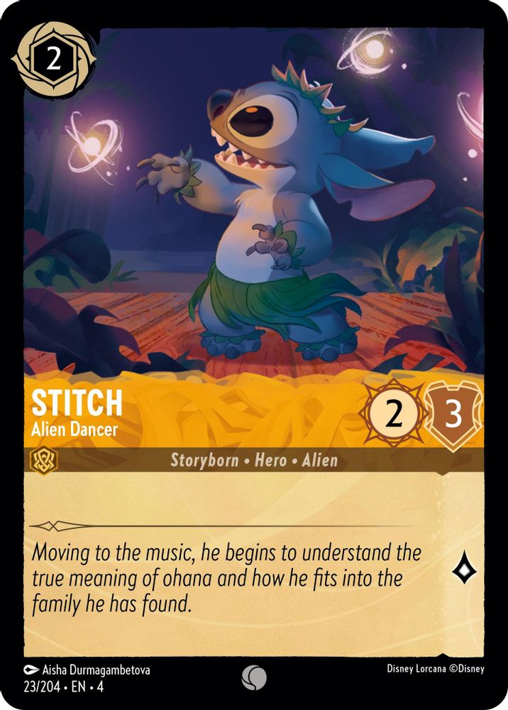 Stitch - Alien Dancer 23/204 Common Ursula's Return Lorcana Near Mint