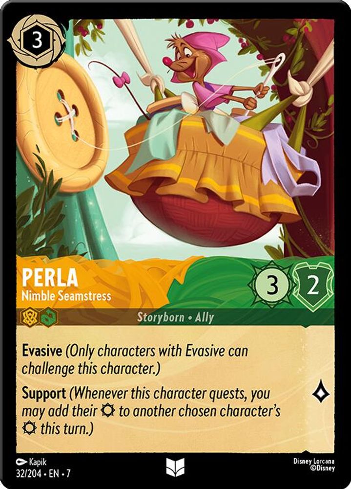 Perla - Nimble Seamstress 32/204 Uncommon Archazia's Island Lorcana Near Mint