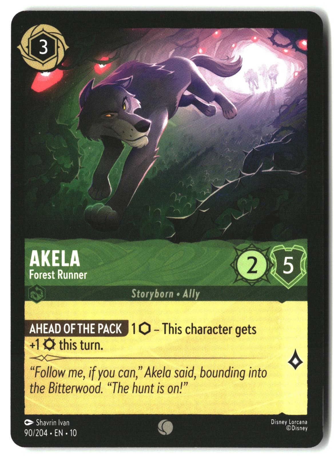 Akela - Forest Runner 90/204 Common Whispers in the Well Lorcana Lightly Played