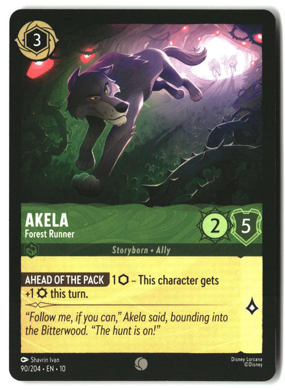 Akela - Forest Runner 90/204 Common Whispers in the Well Lorcana Lightly Played
