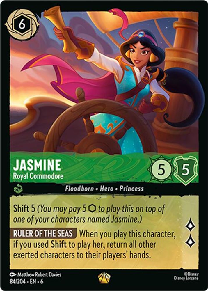 Jasmine - Royal Commodore 84/204 Legendary Azurite Sea Lorcana Near Mint