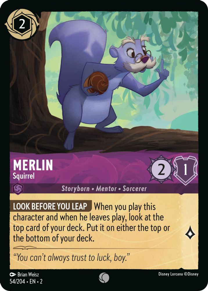 Merlin - Squirrel 54/204 Common Rise of the Floodborn Lorcana Near Mint