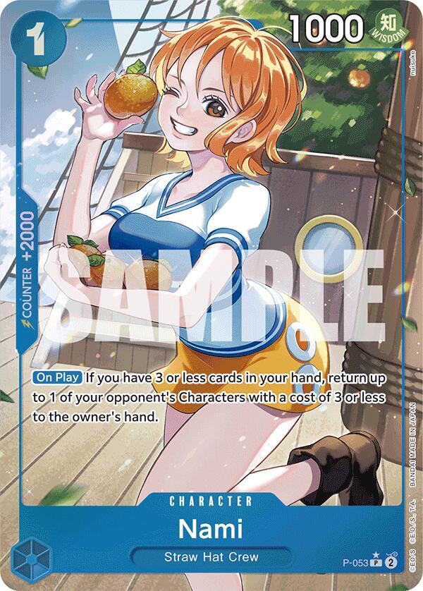 Nami (P-053) (Full Art) P-053 Promo Premium Booster -The Best- One Piece Foil NM