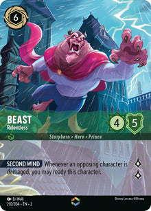 Beast - Relentless (Enchanted) 210/204 Rise of the Floodborn Lorcana Holo NM