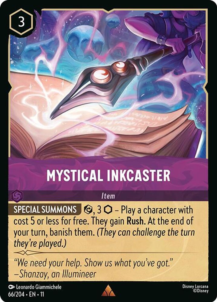 Mystical Inkcaster 66/204 Rare Winterspell Lorcana Near Mint