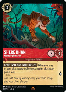 Shere Khan - Menacing Predator 126/204 Rare Rise of the Floodborn Lorcana NM