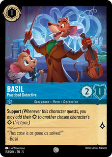 Basil - Practiced Detective 153/204 Common Shimmering Skies Lorcana Near Mint