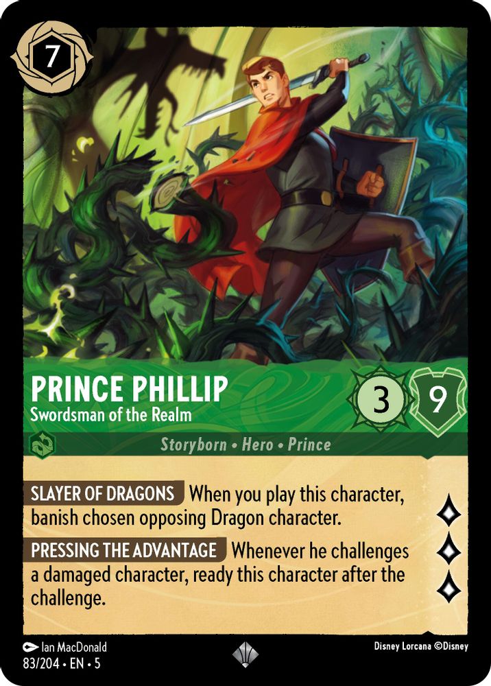 Prince Phillip - Swordsman of the Realm 83/204 Shimmering Skies Lorcana NM