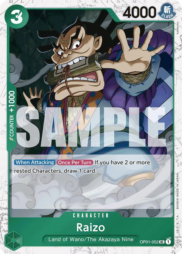 Raizo (Jolly Roger Foil) OP01-052 Premium Booster -The Best- One Piece NM